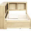 Lit de jour simple en bois avec tiroirs de rangement, ports et agencements efficaces - massif dans deux commodes, prises-1445418346