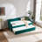 Velvet Upholstery Daybed with Trundle,USB Port ,Side Pockets-1010462259