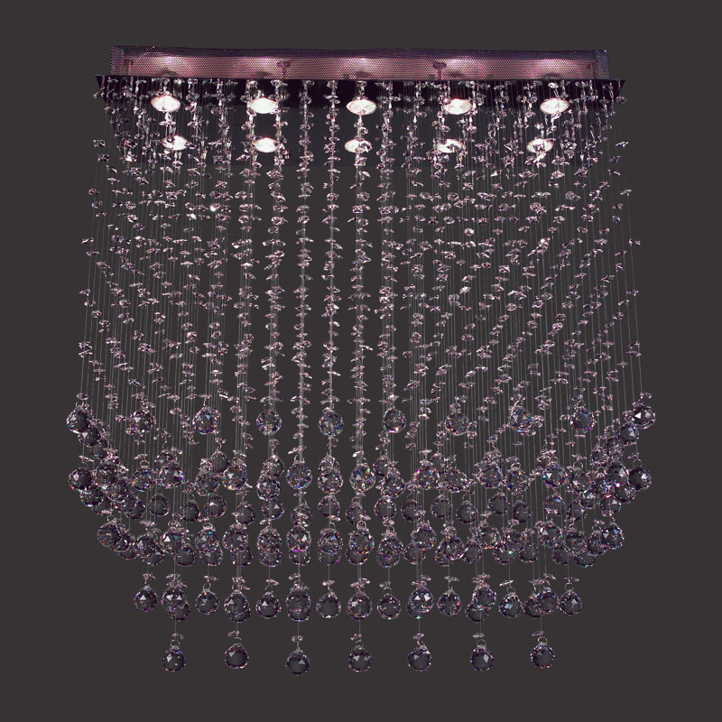 Lustre 10 lumières unique/rectangulaire Griffey, 72 po
