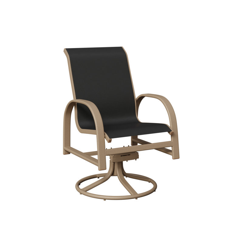 Chaise berçante berçante pivotante Berlin Gardens, Noir, Aluminium, chêne, veine de bois