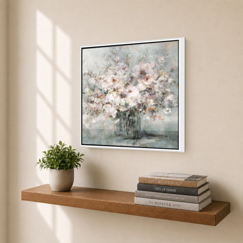 «Lovely Bouquet» par Carol Robinson - Impression sur toile, H 34 po x l 34 po, Blanc