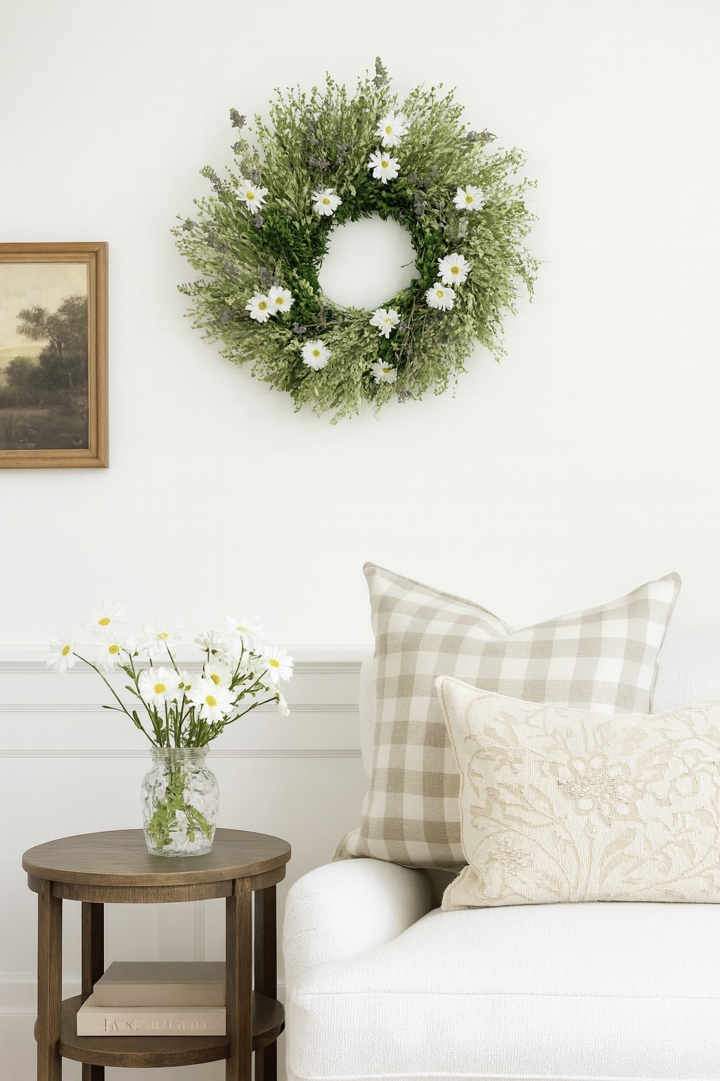 22" Handcrafted Daisy Wreath