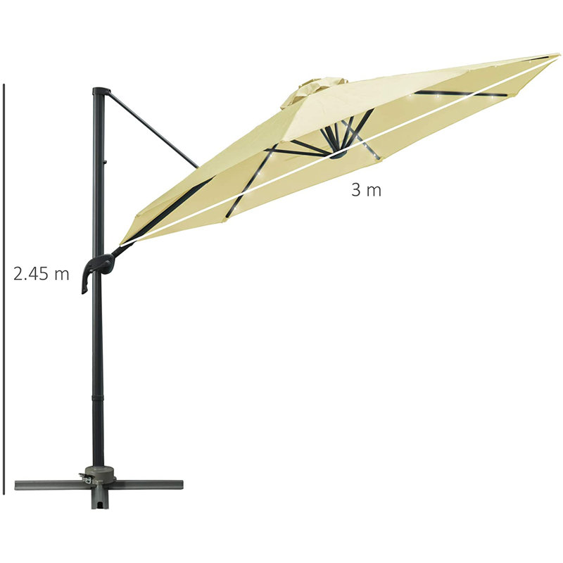Cristina 300cm Lighted Cantilever Parasol