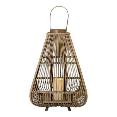 Extra Large Bamboo Lantern with LED Candle