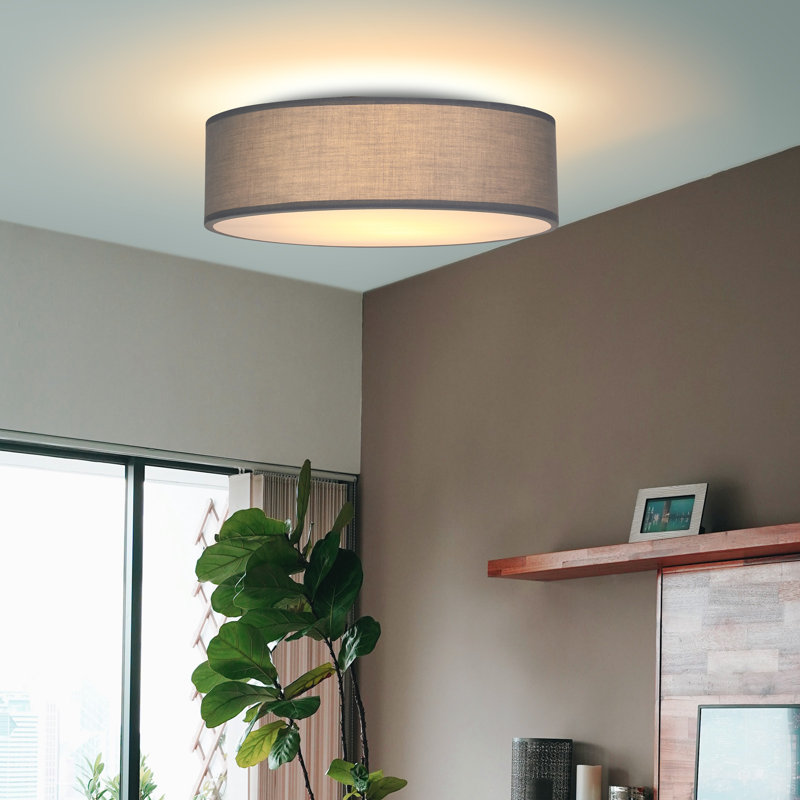 1-Light Flush Mount, 12.5cm H x 30cm W x 30cm D, Grey