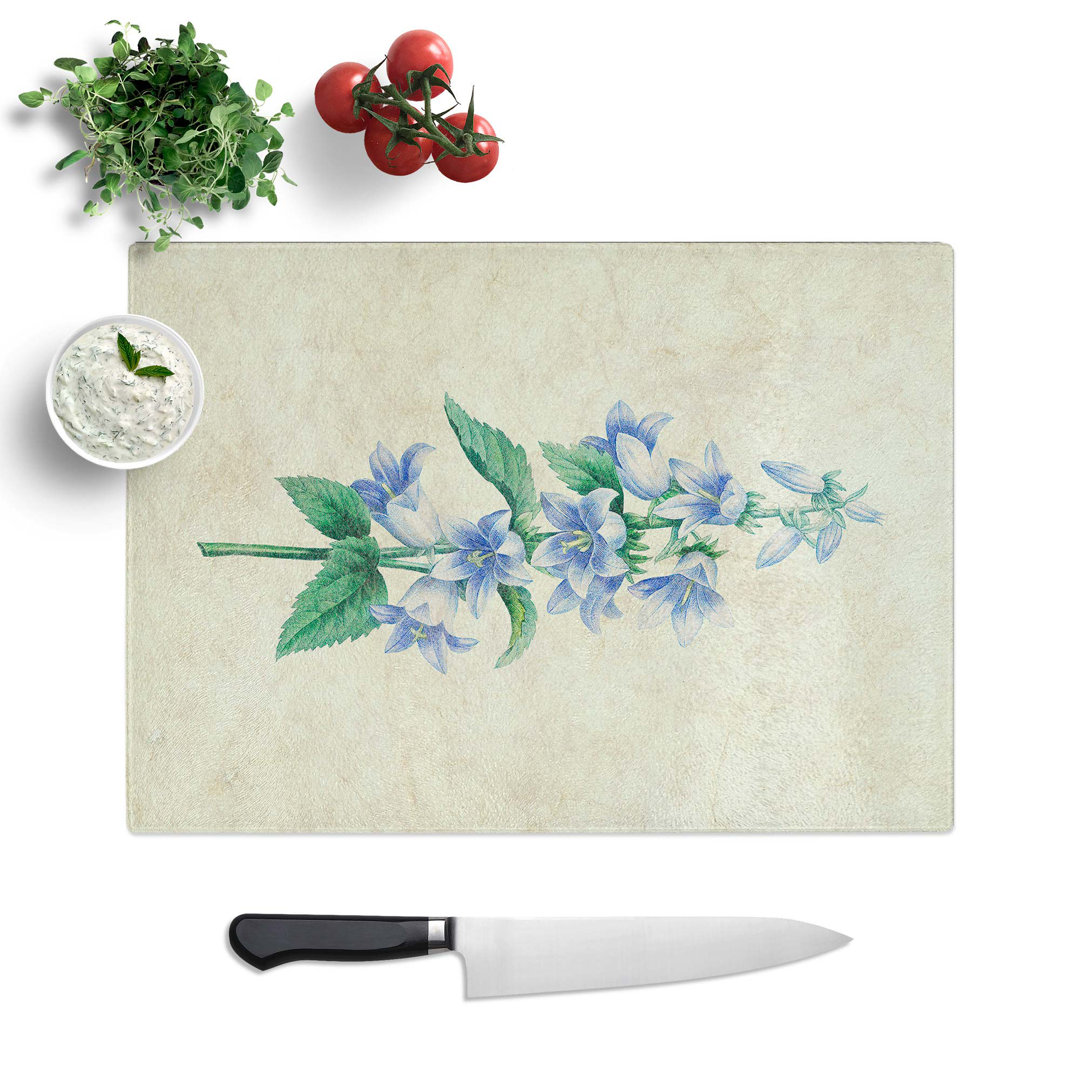 Tempered Glass Bellflowers by Pierre-Joseph Redoute Chopping Board
