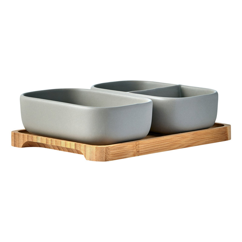 Share Rectangular Bowls, Grey