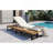 Outdoor Chaise Lounge Chair With 5-Position Adjustable Backrest, Reclining With Cushion, Patio Lounger With Wood Side Table, Sturdy Frame For Poolside, Garden, And Backyard, Beige-715056523
