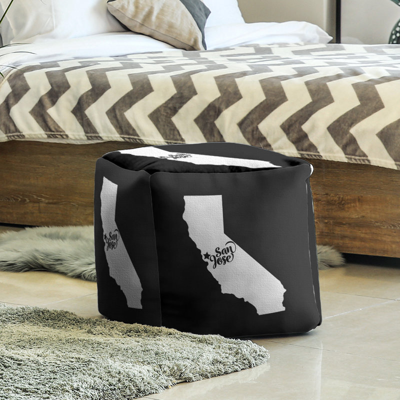 Repose-pieds cube en californie san jose, Noir