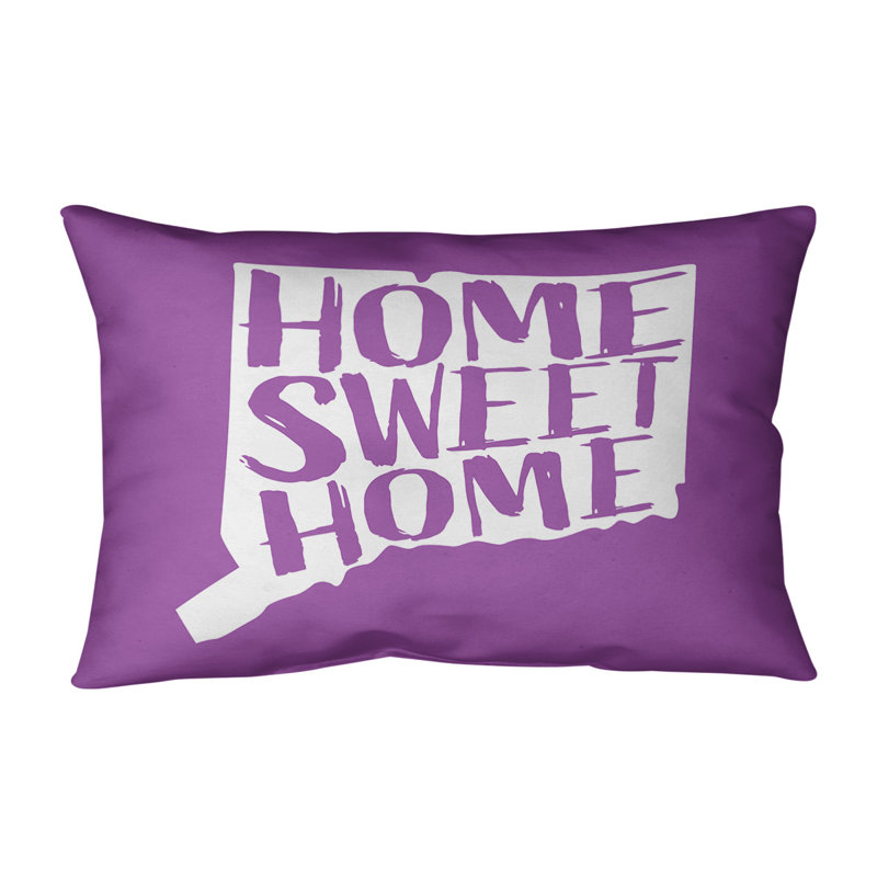Outdoor Reversible Throw Pillow, Connecticut, Violet