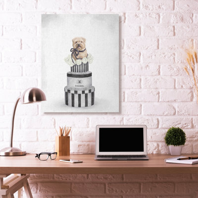 «Fashion Dog Box Stack Neutral Gray Peinture», impression