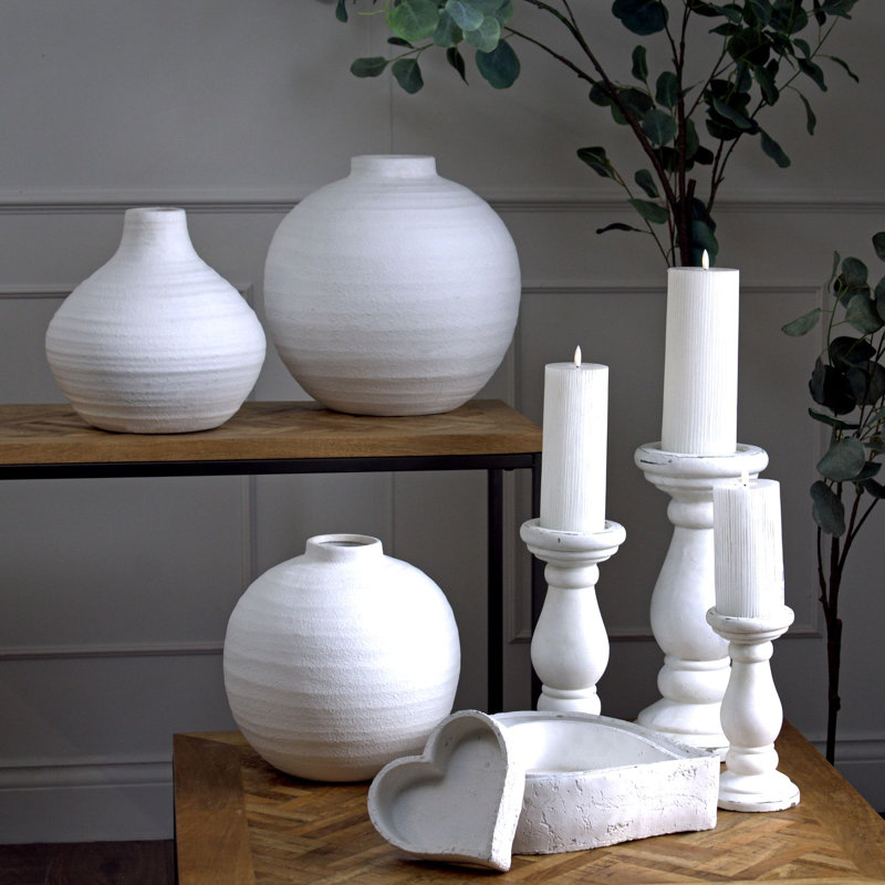 Catheline Handmade Ceramic Table Vase, White