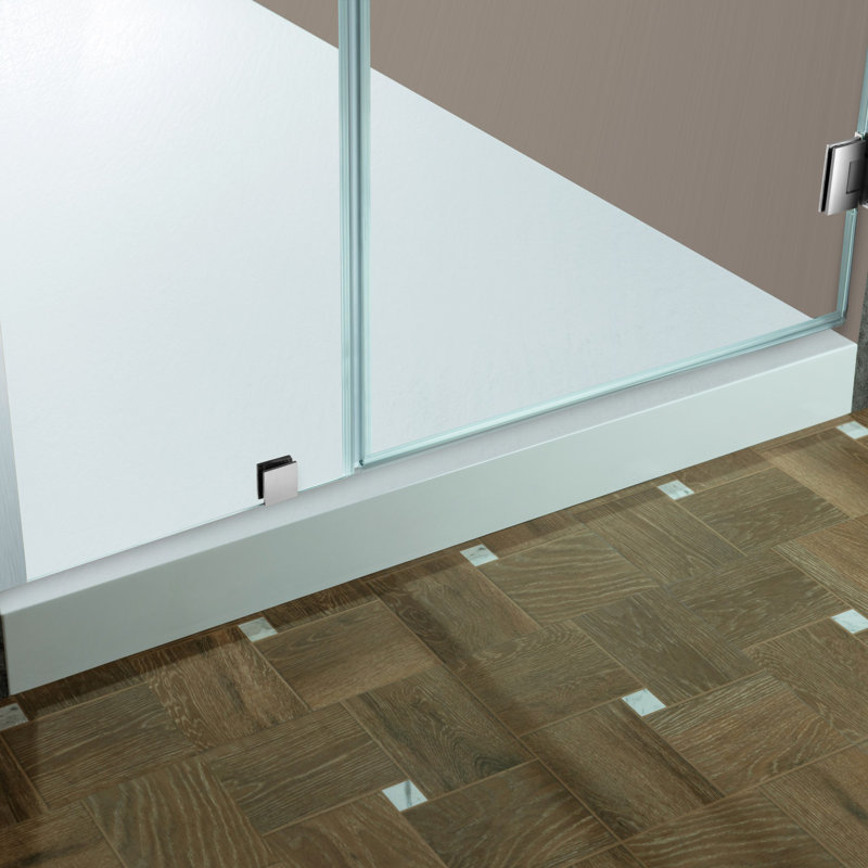 60-61" W x 76" H Pivot Frameless Single Swing Hinge Shower Door, 3/8 in. (10mm) Thickness Shattered-Proof Tempered Clear Glass
