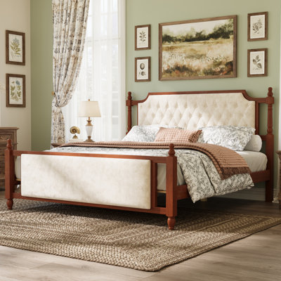 Lit plateforme en tissu d'ameublement en velours Callista