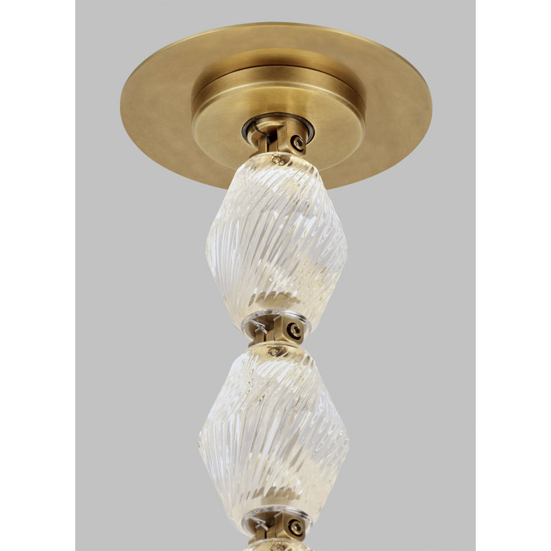 Collier LED Pendant, Natural Brass, 51.6" H x 2" W x 2" D, 3000K