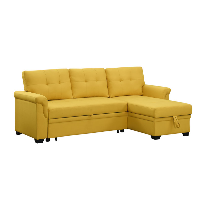 Lucca 2 - Piece Upholstered Sectional, Yellow Linen Blend