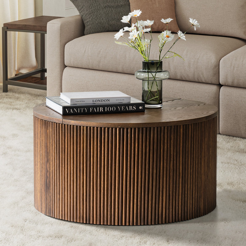 Table basse Jadida, H 14,75 po x L 23,75 po x l 23,75 po, Noyer