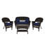 Ensemble de conversation avec canapé en rotin 4 pièces Cecilton-23609062-23609058