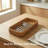  Rattan Serving Tray for Coffee Tabletop Vanity, Bathroom Kitchen Counter(Rectangular S)
