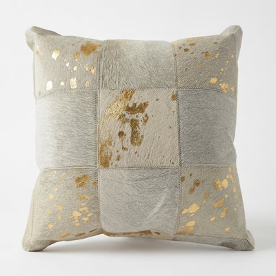 Lux Gold Foil Cowhide Pillow