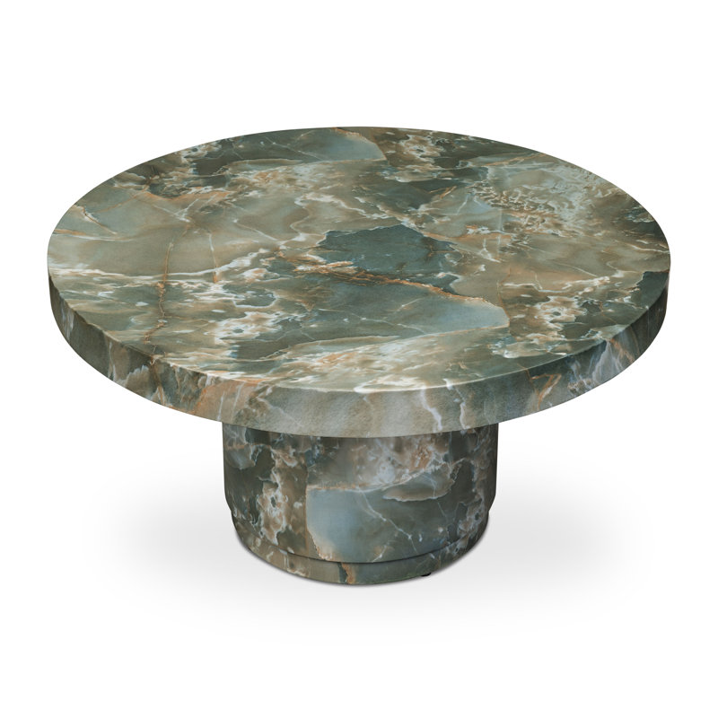 Table basse ronde en ciment 38 po Treso, Vert Jade
