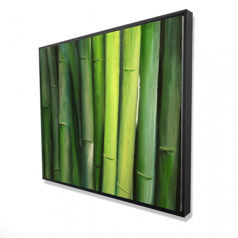 Green Bamboo Print On Canvas