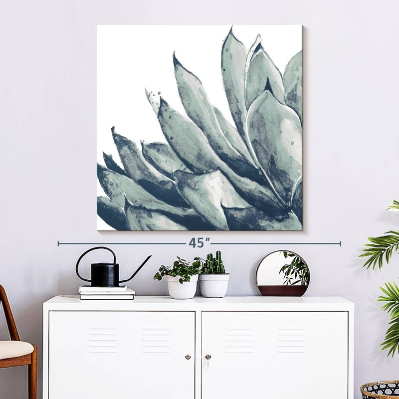Harnek Blue Agave On White I, 33" H x 33" W