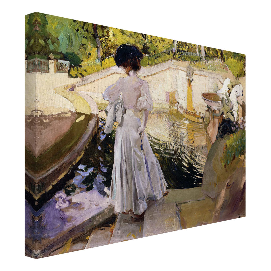 Leinwandbild Maria sieht den Fischen zu, Granja von Joaquin Sorolla