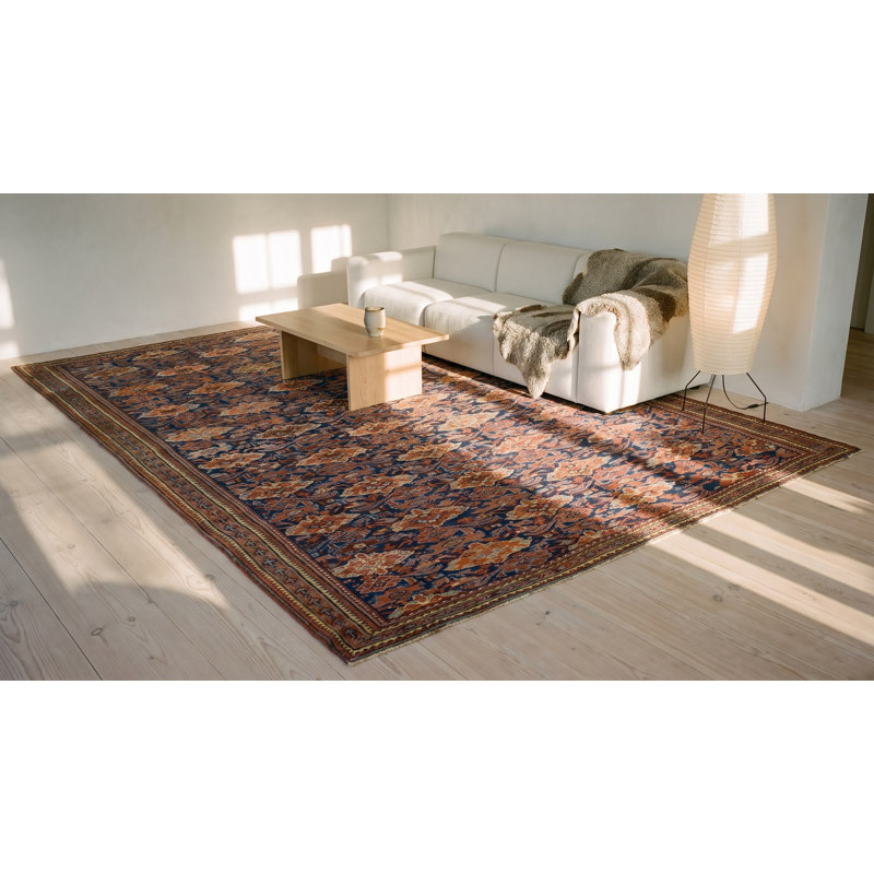 Tapis bleu Oushak turc bleu