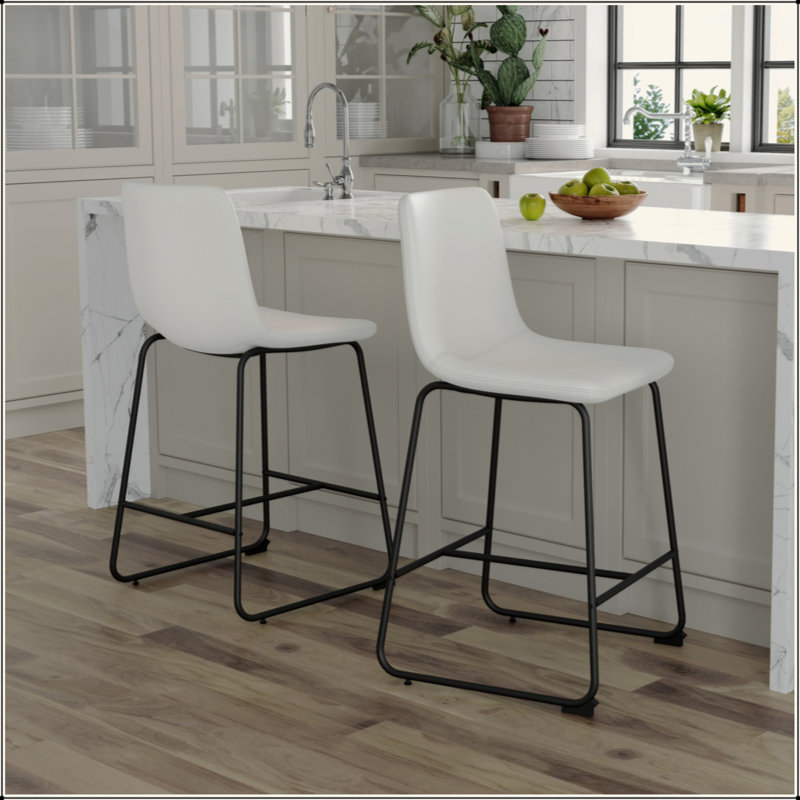 Ensemble de 2 tabourets de bar en polyuréthane de style minimaliste moderne, convenant à la cuisine, au bar et à la maison moderne