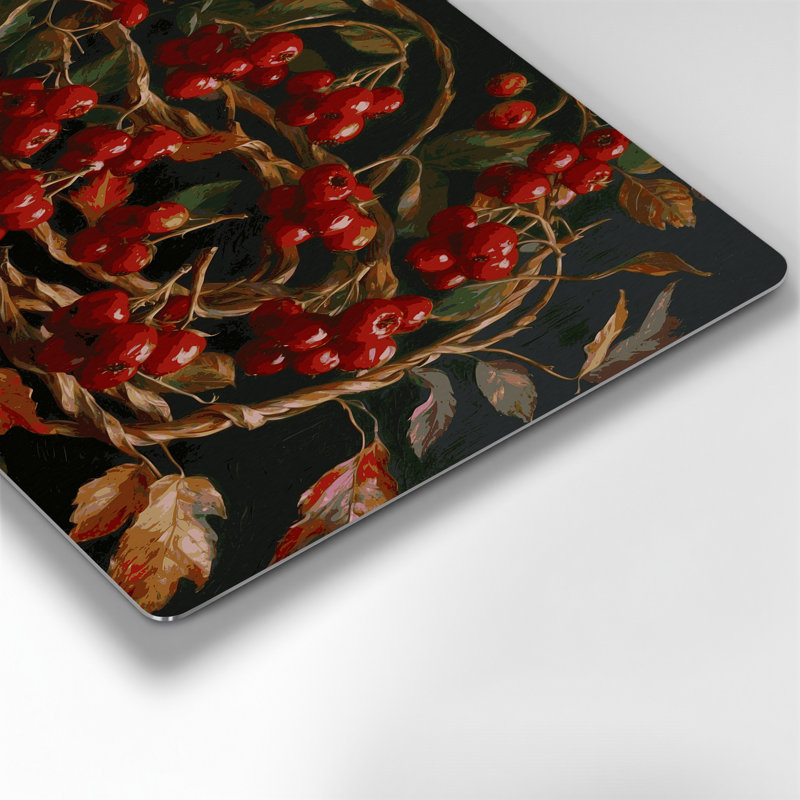 «Botanical Rose Hips», art mural en métal brun, H 11 po x l 14 po