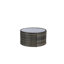Ensemble modulaire de patio rond en demi-lune 11 pièces avec table basse en verre trempé et osier résistant aux intempéries-1357837489