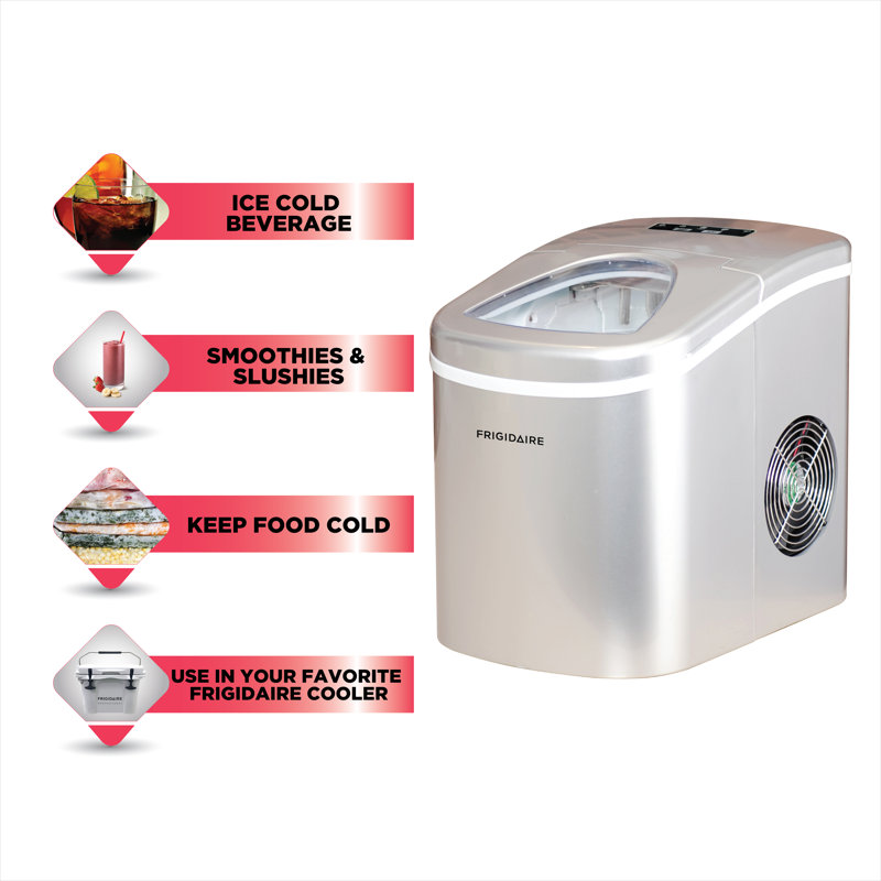 Silver Compact Countertop Portable Ice Maker with 26 lbs Capacity