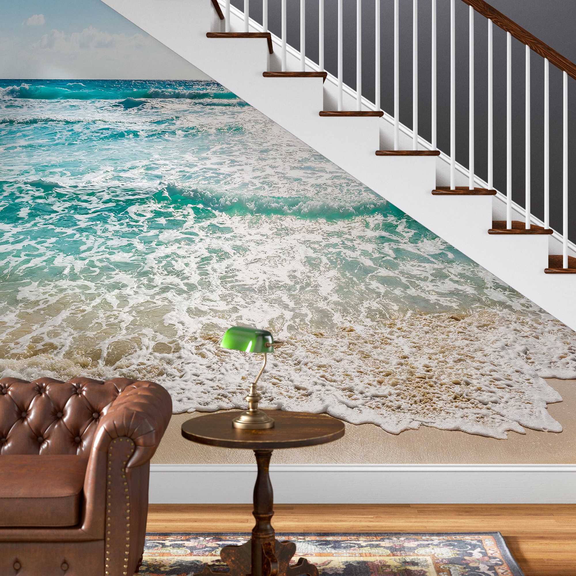 Tropical Ocean Peel  Stick Canvas Wall Mural Full Size Large Wall Murals  The Mural Store