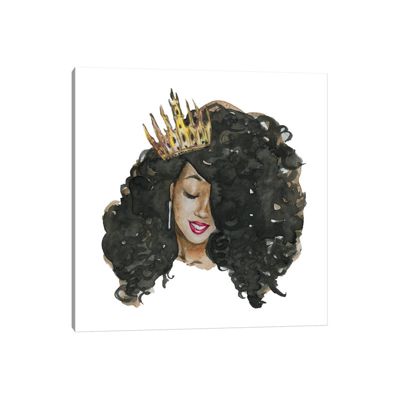 Afro Qween II by Ephrazy Graphics - Wrapped Canvas Print, 30.48 cm H x 30.48 cm W