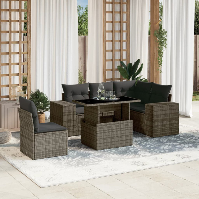 Ensemble de canapé de jardin en rotin PE Vidaxl