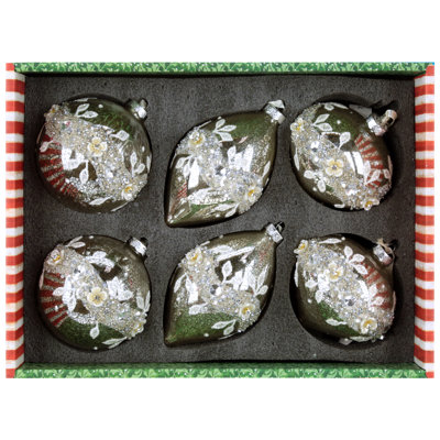 Floral Lace Ornament, Box Of 6- 4-5 Inches