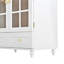 Armoire d'appoint arquée 36,6 po, vitrine avec 2 portes en verre, 2 tiroirs, pieds en bois massif-1592420619