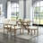 Darla 5Pc 70"W Rectangular Walnut Oak Geometric Cross Base Dining Set