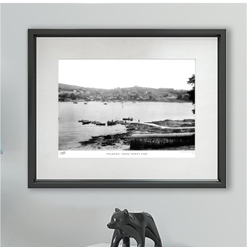 Polruan, From Fowey 1908 - Single Picture Frame Print, 60cm H x 80cm W x 2.3cm D