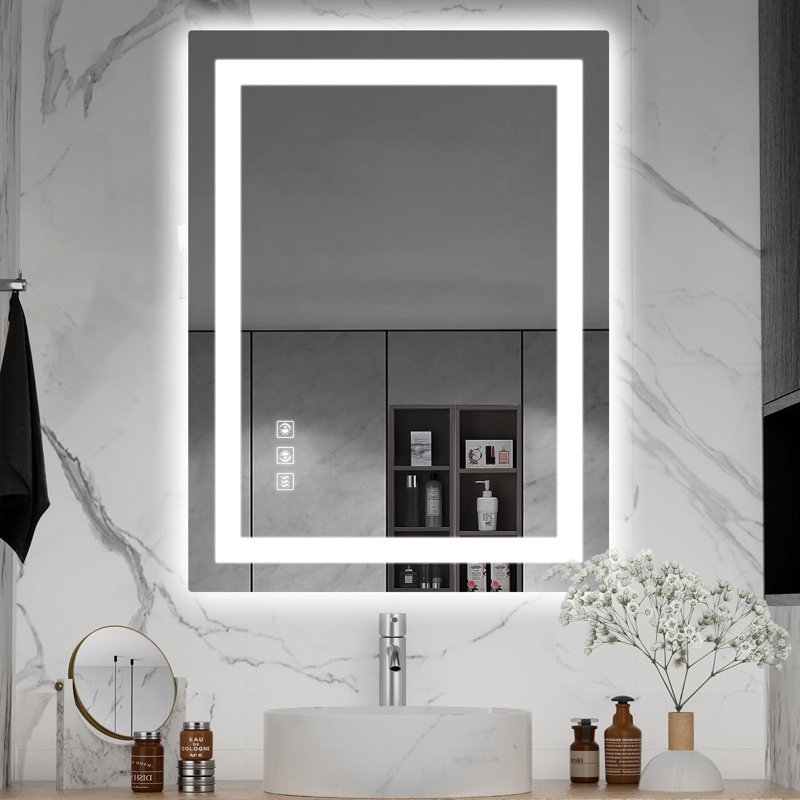 Miroir de salle de bain Keyshauna, 32 po x 24 po