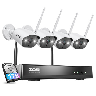 8CH 3MP NVR Security Camera System With 1TB HDD, 4Pcs WIFI Spotlight Cameras, 2-way Audio, Plug-in