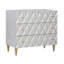 Armoire console argent métallique et champagne