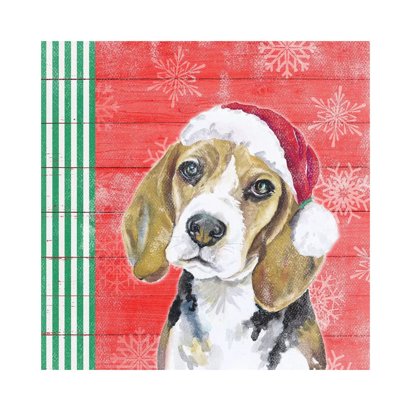 "Holiday Puppy I" par Patricia Pinto, reproduction d’art, Pas de tapis, Toile tendue, H 12 po x l 12 po x P 0,75 po