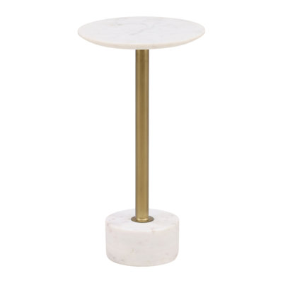 Table de bout en marbre Rachael, blanc