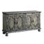 Console Jardins, armoire buffet, crédence de bureau avec pieds tournés en bois