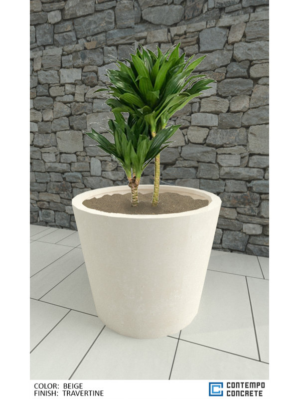 Pot à fleurs Lyra, Beige travertin