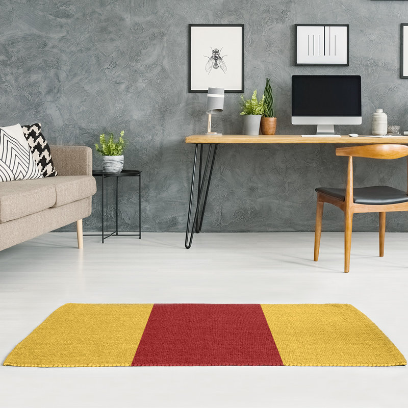 Tapis de zone rouge/jaune, Rectangle 3 pi x 5 pi