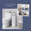 Armoire de rangement compacte blanche avec tiroir et porte ventilée, armoire à linge autoportante pour petits espaces, collection Santorin