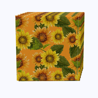 Cotton Twill Floral Square Napkin